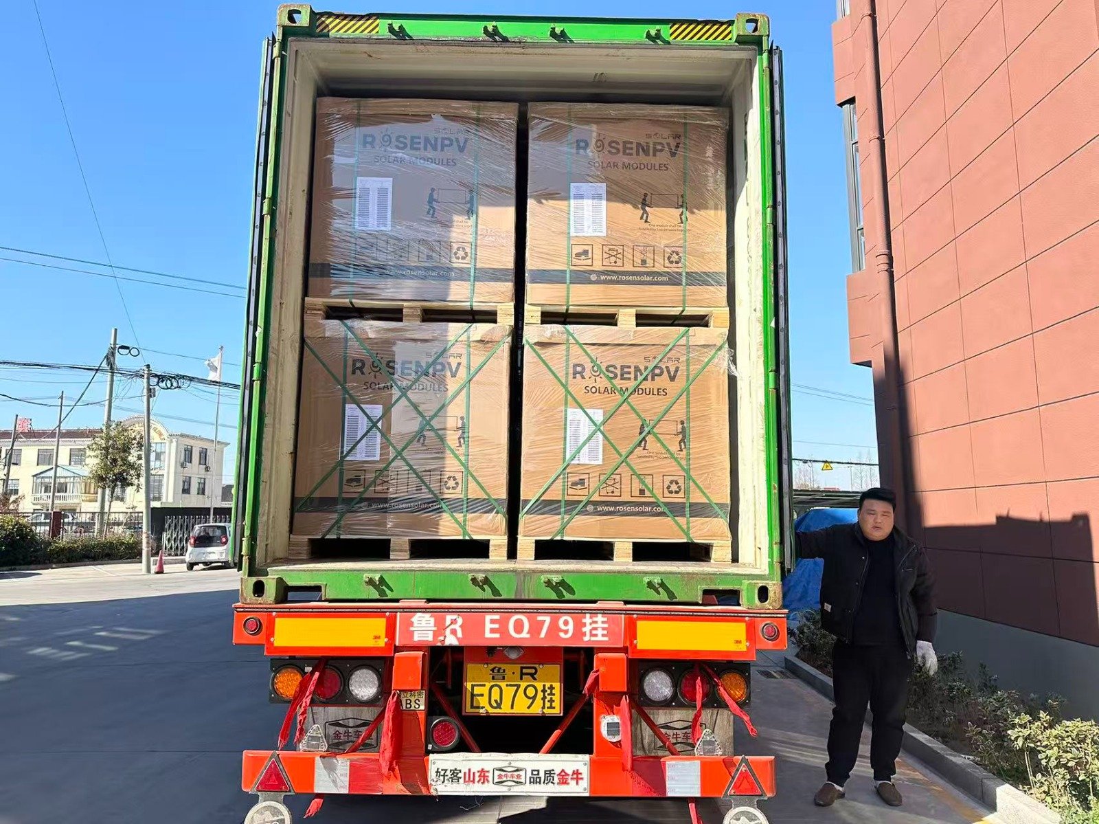 Container delivery of solar equipment